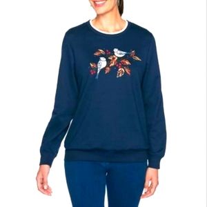 Alfred Dunner Navy Women's Classics Bird Top